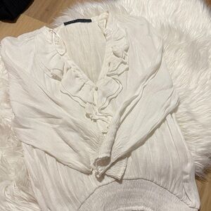 Zara Basic Cream Blouse
